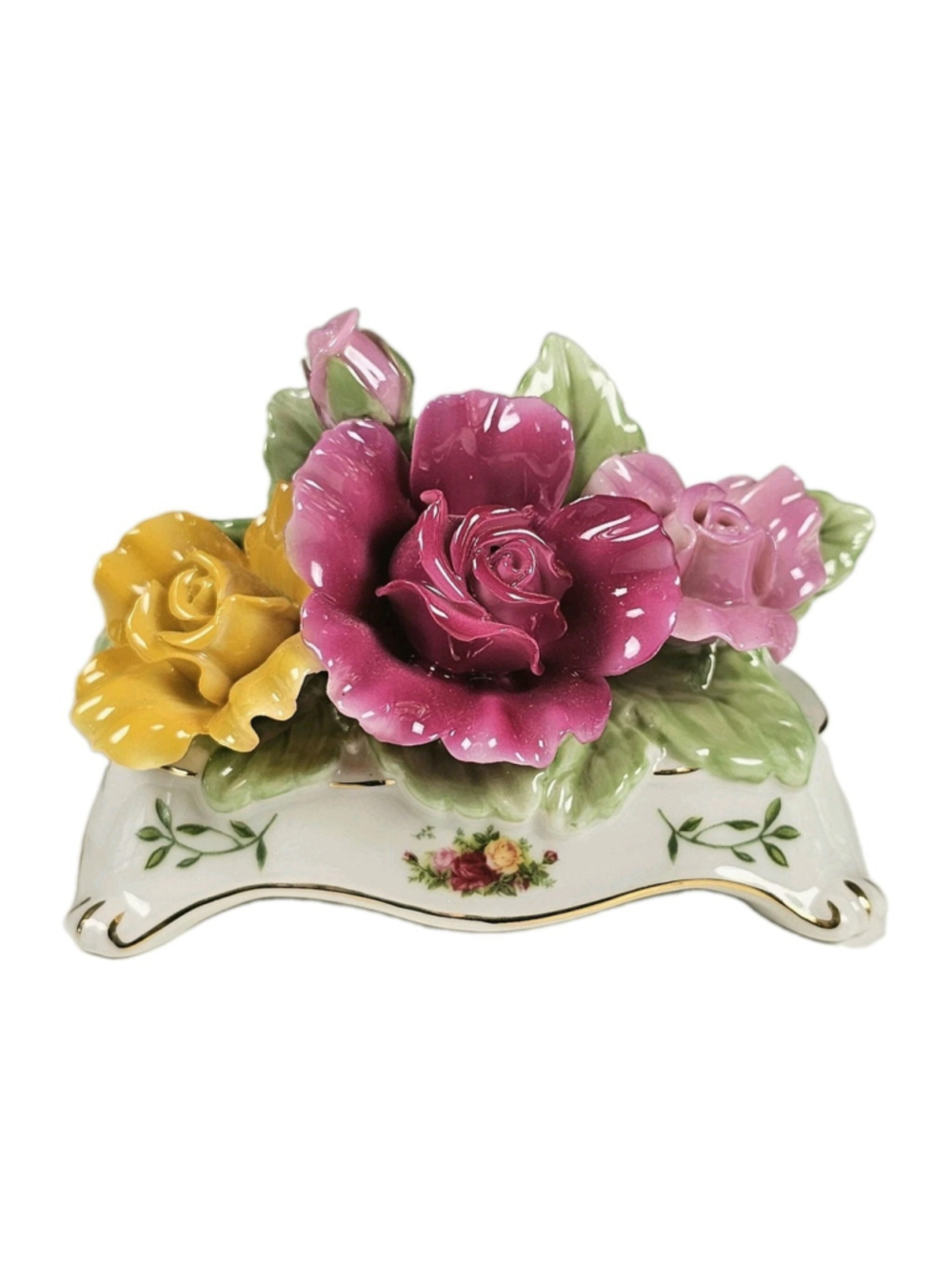 Royal Albert Old Country Roses Business Card Holder Fine Bone China Mint